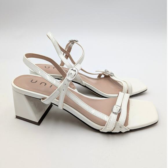 Unisa Laider Block Heel Sandals Women's Ankle Strap White Size US6M EU36.5 - Picture 3 of 12